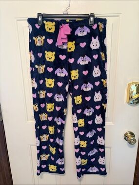 Disney Tsum Tsum Winnie the Pooh fuzzy pajama pants size Small